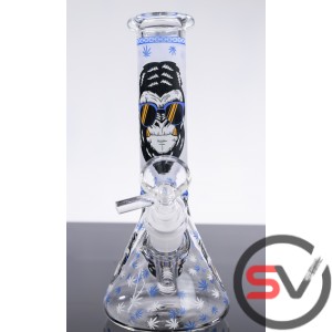 GORILLA WITH LEAF GLASS BEAKER With ICE CATCHER 8inch (GLOW IN DARK)